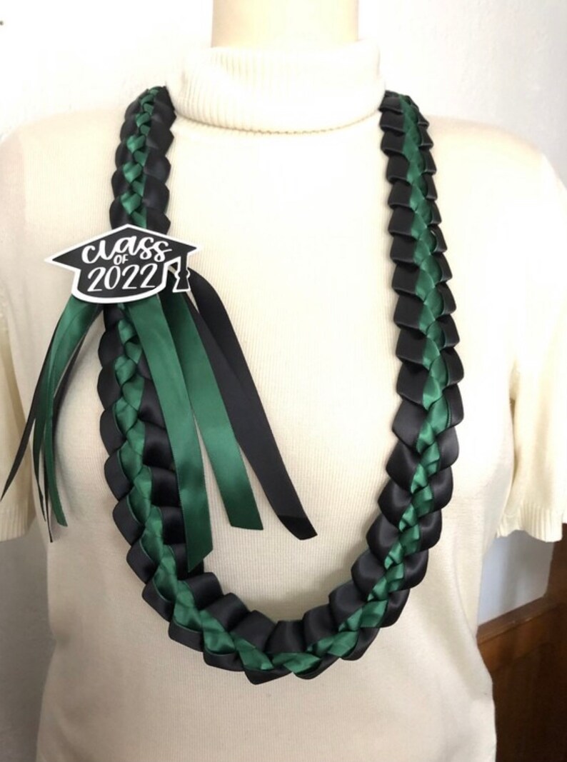 Class of 2022 Graduation Lei | 5/8” Satin Braided Ribbon Lei 