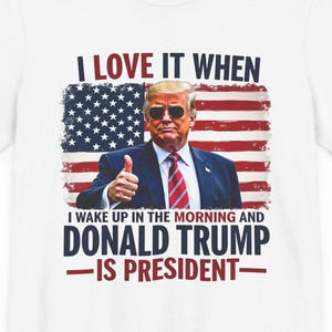 Donald Trump Graphic Tee Patriotic American Flag T-Shirt