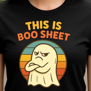 Funny Halloween Ghost T-Shirt This Is Boo Sheet Retro Tee