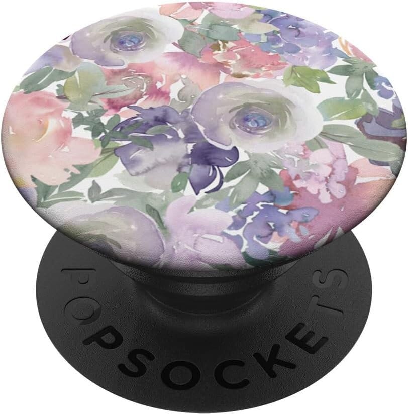 Floral Medley Popsockets Grip: Purple Pink Flower Phone Stand
