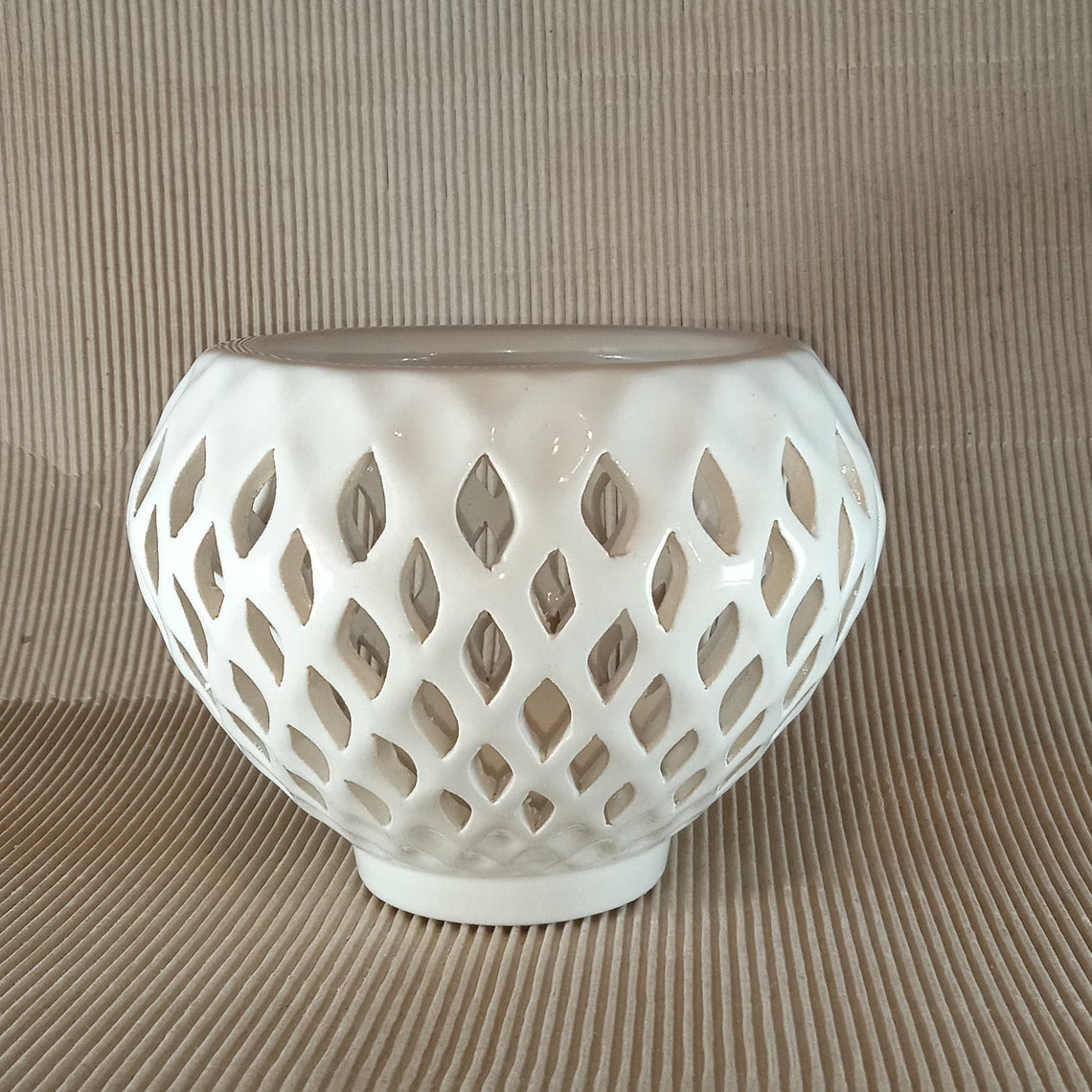 Ceramic pot for orchids. The original form. Glazed white Etsy