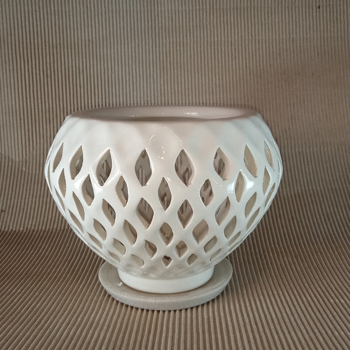 Ceramic pot for orchids. The original form. Glazed white Etsy
