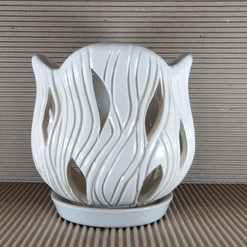 Handmade ceramic pot for orchids. Glazed. Etsy