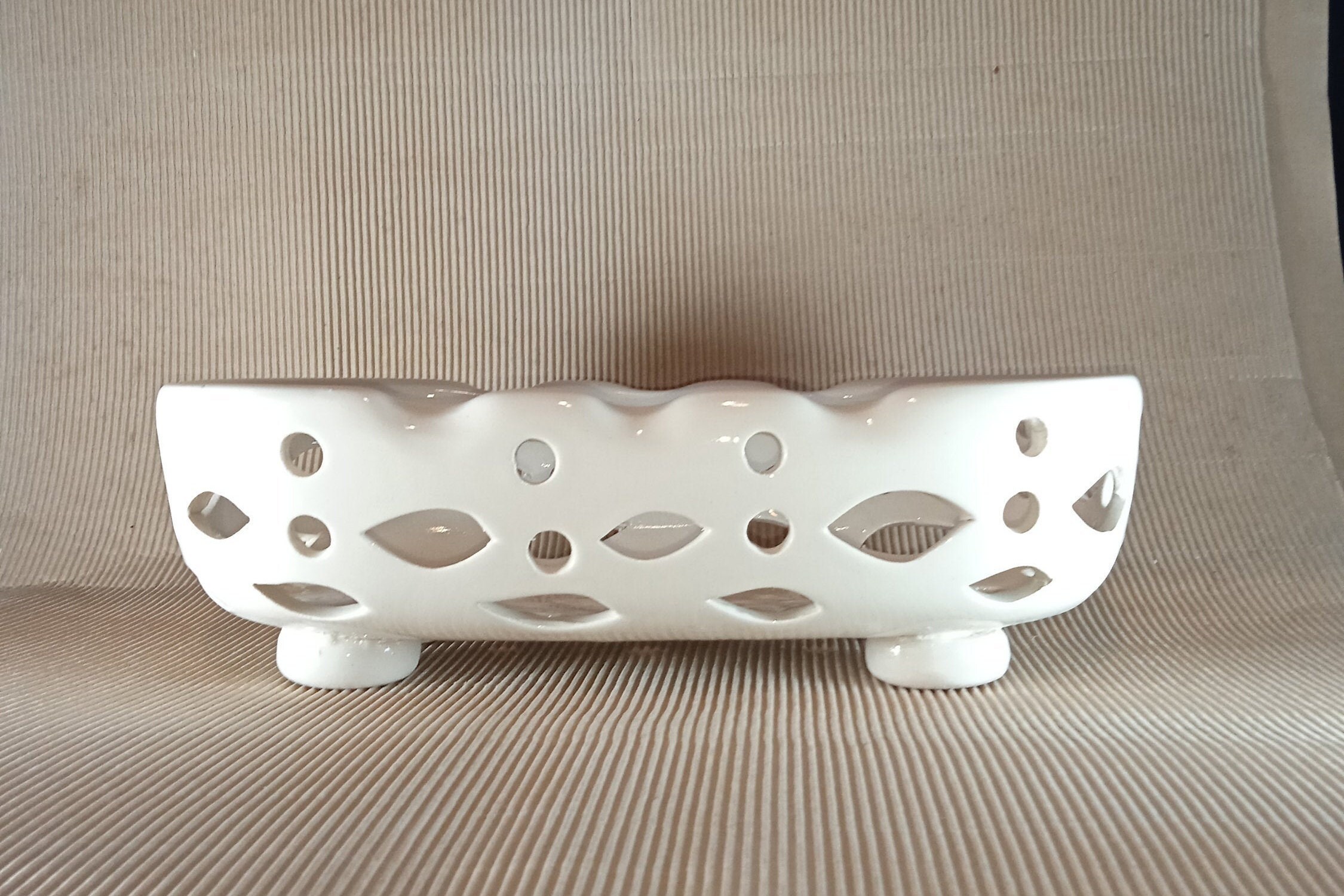 Ceramic Pot for Orchids. Low and Wide. on Legs. White Glazed. Etsy UK