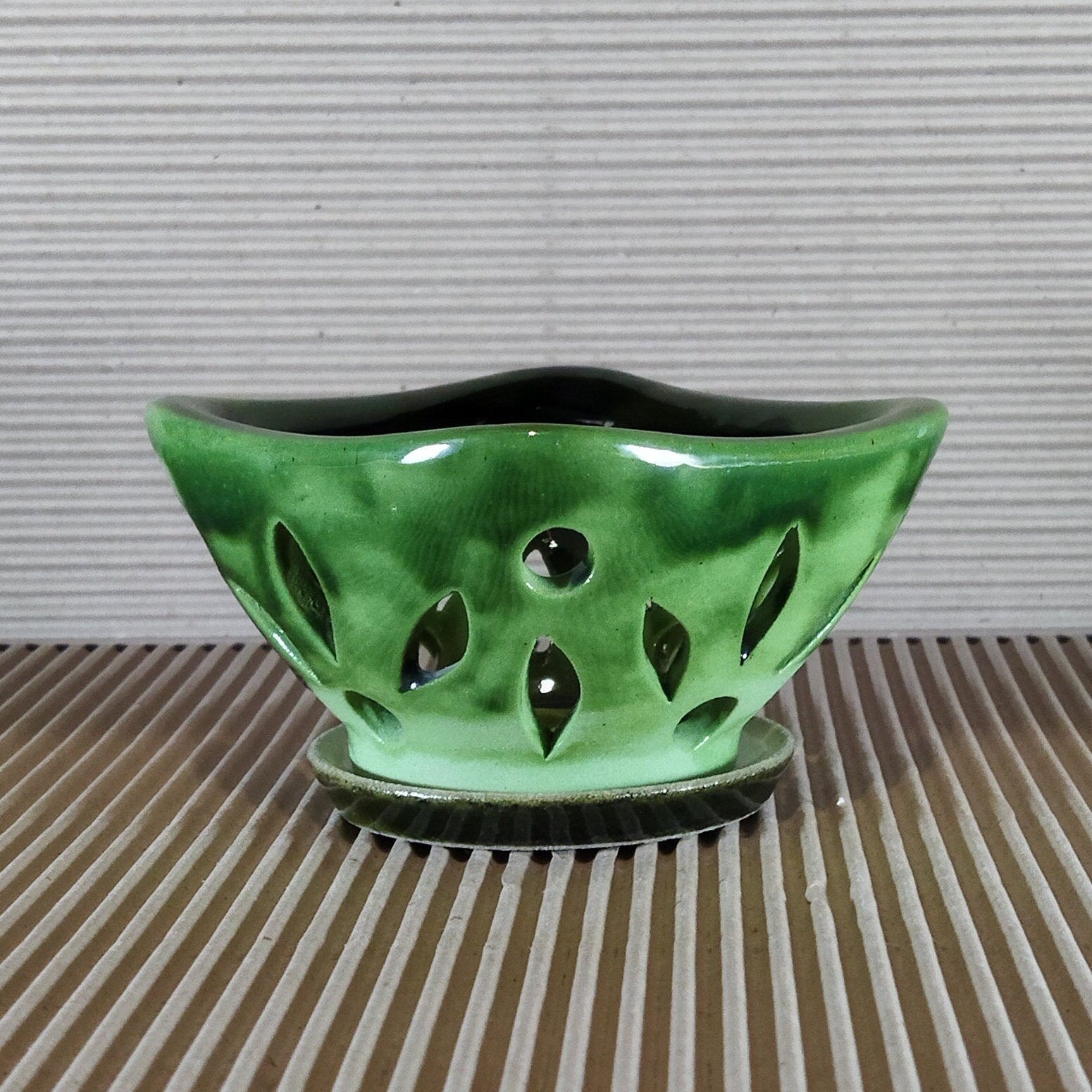 A Set of Ceramic Pots for Orchids 2 Saucers. Exclusive Etsy UK