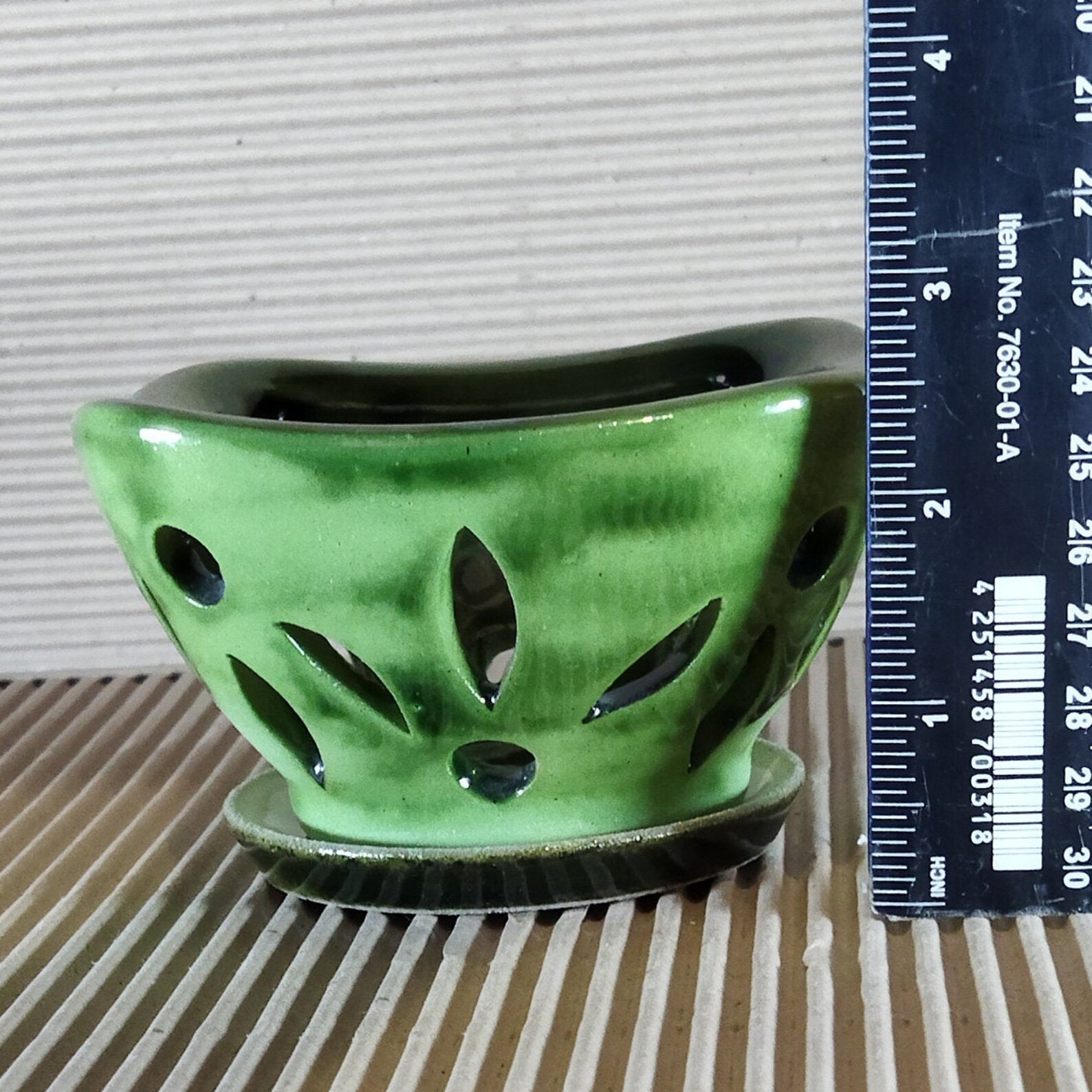 A Set of Ceramic Pots for Orchids 2 Saucers. Exclusive Etsy UK