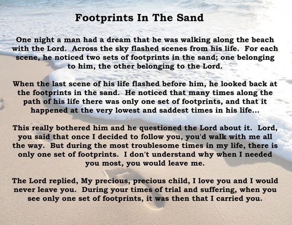 It's just a graphic of Poem Footprints in the Sand Printable with regard to spiritual This is a picture of Poem Footprints in the Sand Printable with regard to spiritual