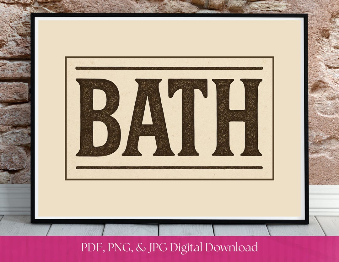 Rustic Bath Sign Rustic Bath Sign Printable Wall Art, Farmhouse Bathroom Decor, Country ...
