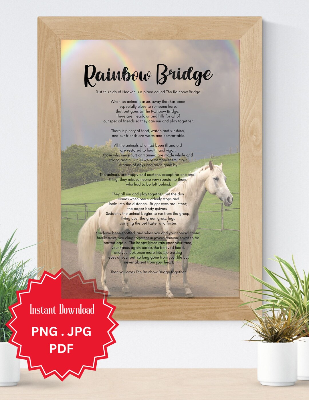 Rainbow Bridge Pet Loss Pet Sympathy Gift Rainbow Bridge Poem Loss