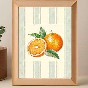 Orange Kitchen Print: Vintage Farmhouse Fruit Poster (Digital Download)