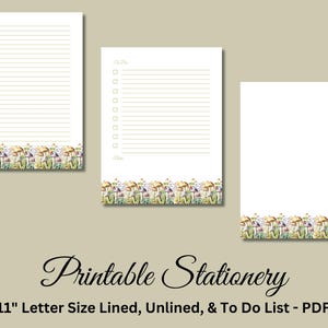 Papel de carta para impressão, papelaria para impressão, lista de tarefas, papel de carta botânico, conjunto de escrita, cogumelo Patch, download instantâneo