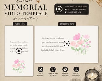 Pet Sympathy Ecard, Loss of Pet Video Card, Canva Editable Template, Dog Cat Sympathy, GIF MP4 Download, Psalm 145:9 KJV, Bereavement Gift