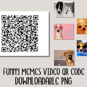 Lustiger QR-Code Hund, Meme, Digital, MP4-Video, Bilddateien für T-Shirts und Tassen, kommerzielle Nutzung, Sofort-Download PNG
