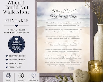 Christian Grief Poem Print, Could Not Walk Alone Encouragement (Digital Download)