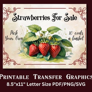 Fraises vintage, ferme svg, enseigne d'art rustique, téléchargement numérique instantané, décoration murale imprimable, matériel de bricolage pour découpage inversé