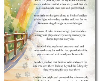 Afdruk gedicht huisdier verlies, Cat Dog Memorial Sympathy Gift (digitale download)