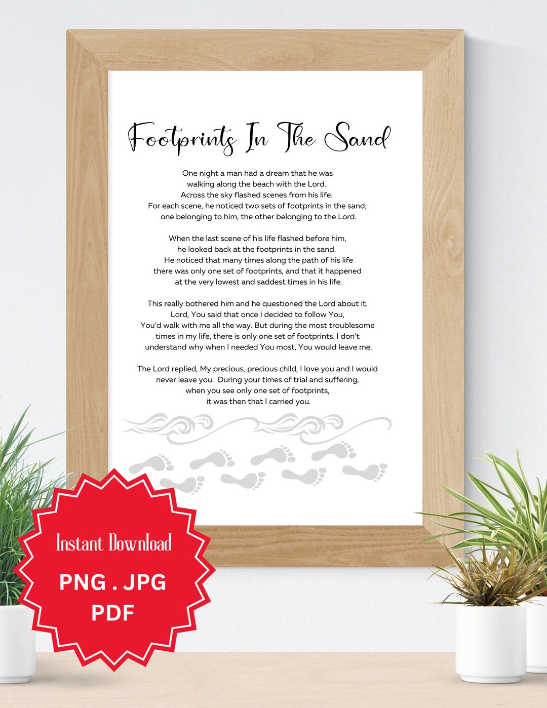 Footprints in the Sand, Christian Wall Art, Footprints in Sand ...