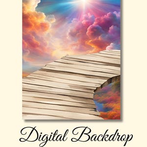 Rainbow Bridge Pet Memorial: Digital Backdrop (PNG, JPG)