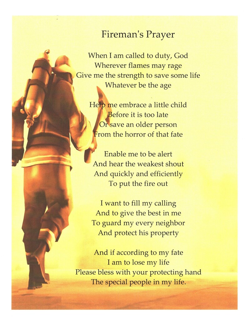 Fireman s Prayer Art Print Digital Download Etsy Fireman s Prayer Art Print Digital Download Etsy