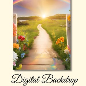Rainbow Bridge Pet Memorial: Digital Backdrop (PNG, JPG) - Dog Remembrance