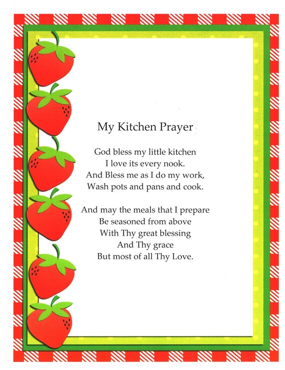My Kitchen Prayer On Strawberry Print Digital Download Etsy