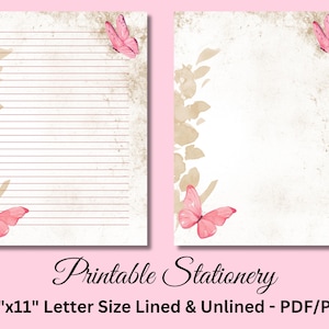 Druckbares Briefpapier, druckbares Briefpapier, Briefpapier, Briefpapier, Briefpapier Set, Schmetterlinge, Instant Download