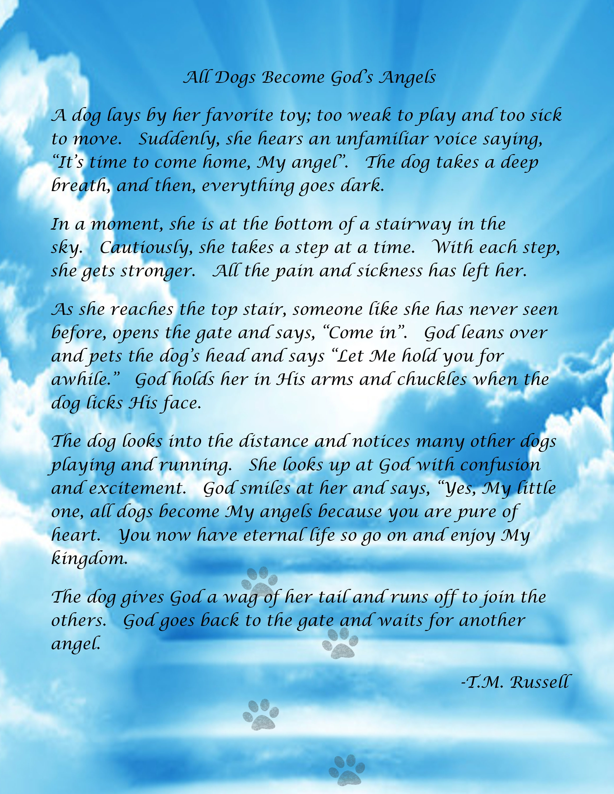 All Dogs Become God's Angels Original Poem Female Dog  Etsy