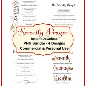 Gebed sereniteit, gedicht, God Grant Me, christelijk cadeau, sublimatieontwerpen, commercieel gebruik, instant digitale download png-bundel