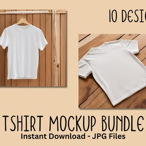 Professioneel mockuppakket, presentatiemodel, T-shirtmodellen, JPG, Instant Download, Houten achtergronden