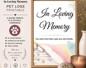 Pet Memorial Printable, Rainbow Bridge Pet Loss Art Print, In Loving Memory Sympathy Remembrance