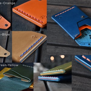 GrainWallet Münzen. Minimalistische Geldbörse. Kartenhalter, Münzbeutel, Schlüsselschlitz, schlank, Weihnachtsgeschenk, freie Personalisierung Bild 6