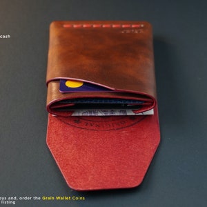 GrainWallet Cards. Minimalist Wallet. Card Holder, 8-9 Cards and cash, Slim, Christmas Gift, Free Personalization image 2