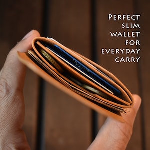 GrainWallet Münzen. Minimalistische Geldbörse. Kartenhalter, Münzbeutel, Schlüsselschlitz, schlank, Weihnachtsgeschenk, freie Personalisierung Bild 2