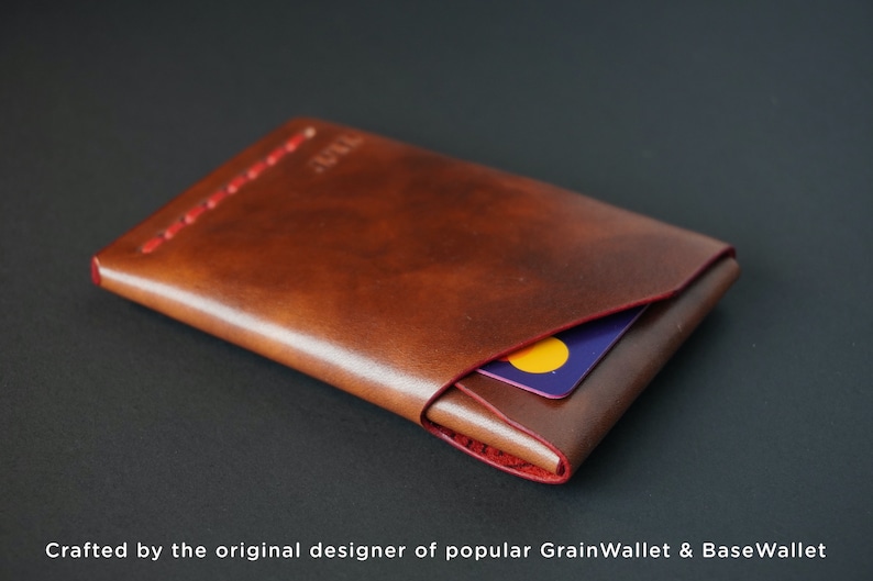 GrainWallet Cards. Minimalist Wallet. Card Holder, 8-9 Cards and cash, Slim, Christmas Gift, Free Personalization image 3