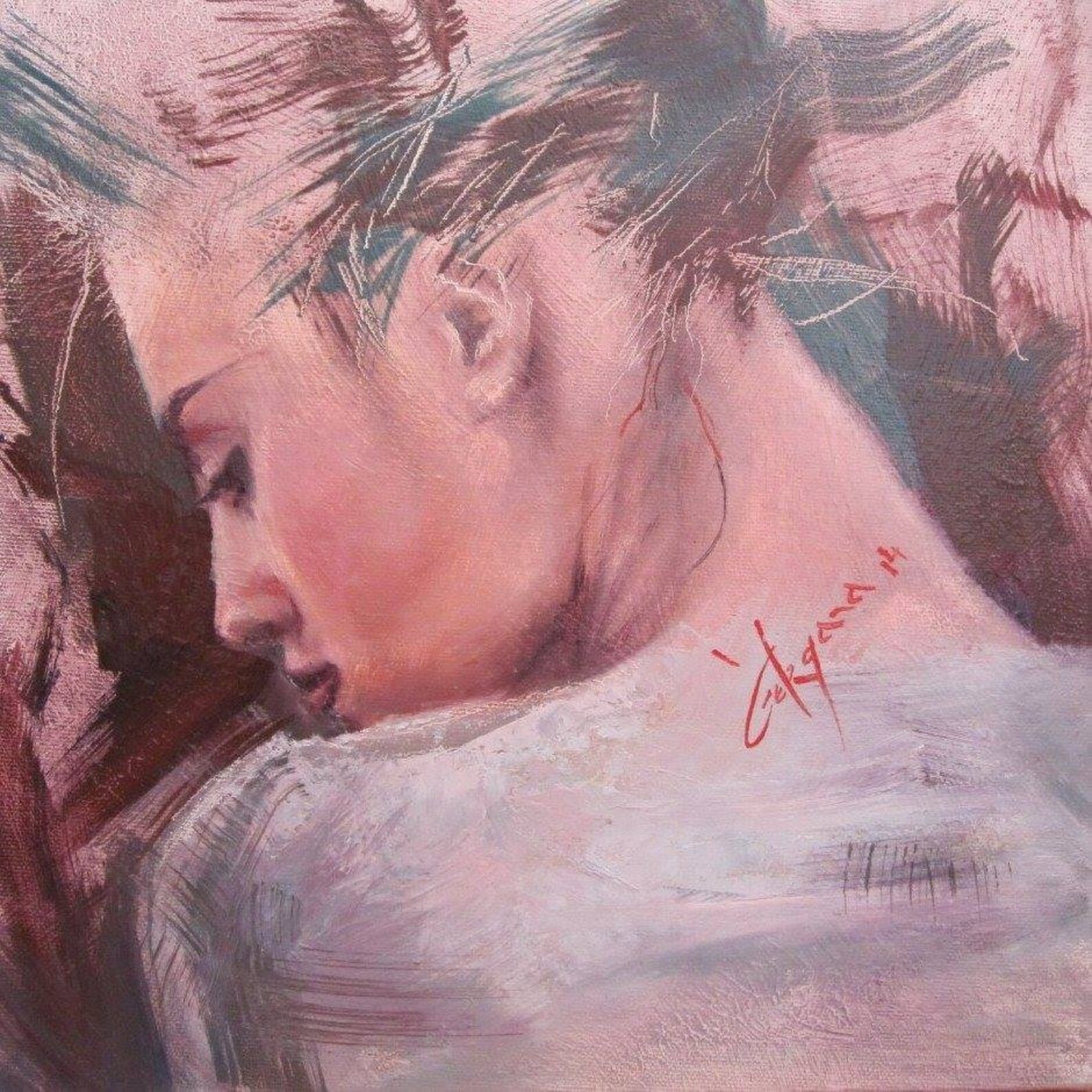 Женщина думает картина