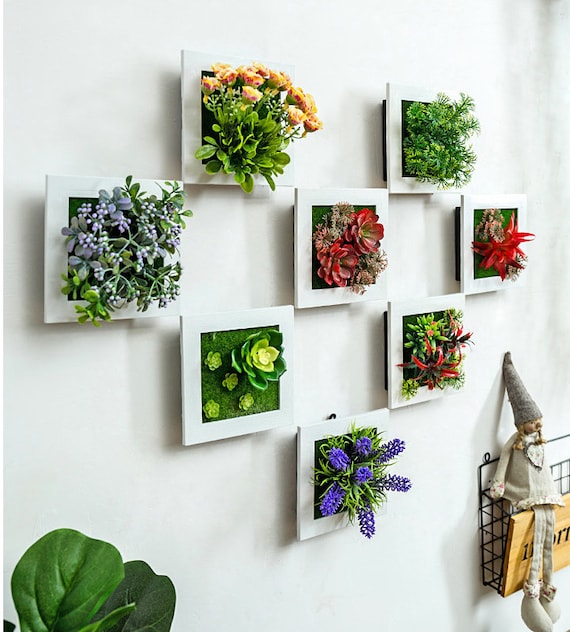 Artificial Flower Fake Plants Wall Hanging Decor,fake Succulent Plant Frame  for Bedroom,restaurant - Etsy