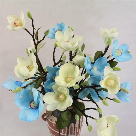 Artificial Flower Silk Magnolia Bouquetswedding Centerpieces Etsy