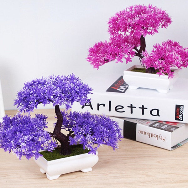 Usines artificielles de fleur artificielle pour la décoration à la maison, petit bonsaï végétal vert artificiel, bonsaïs en pin
