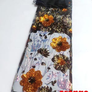 1 Yard Sequin Floral Gestickter Spitzenstoff, mehrere Farben Abendkleid Französische Spitze, Hochzeitskleid Spitze Zubehör