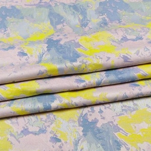 Kleurrijke bloemenbrokaat kledingstof hoog rooster camouflage reliëf bloempatroon stof voor jurk rok pak broek jas afbeelding 2