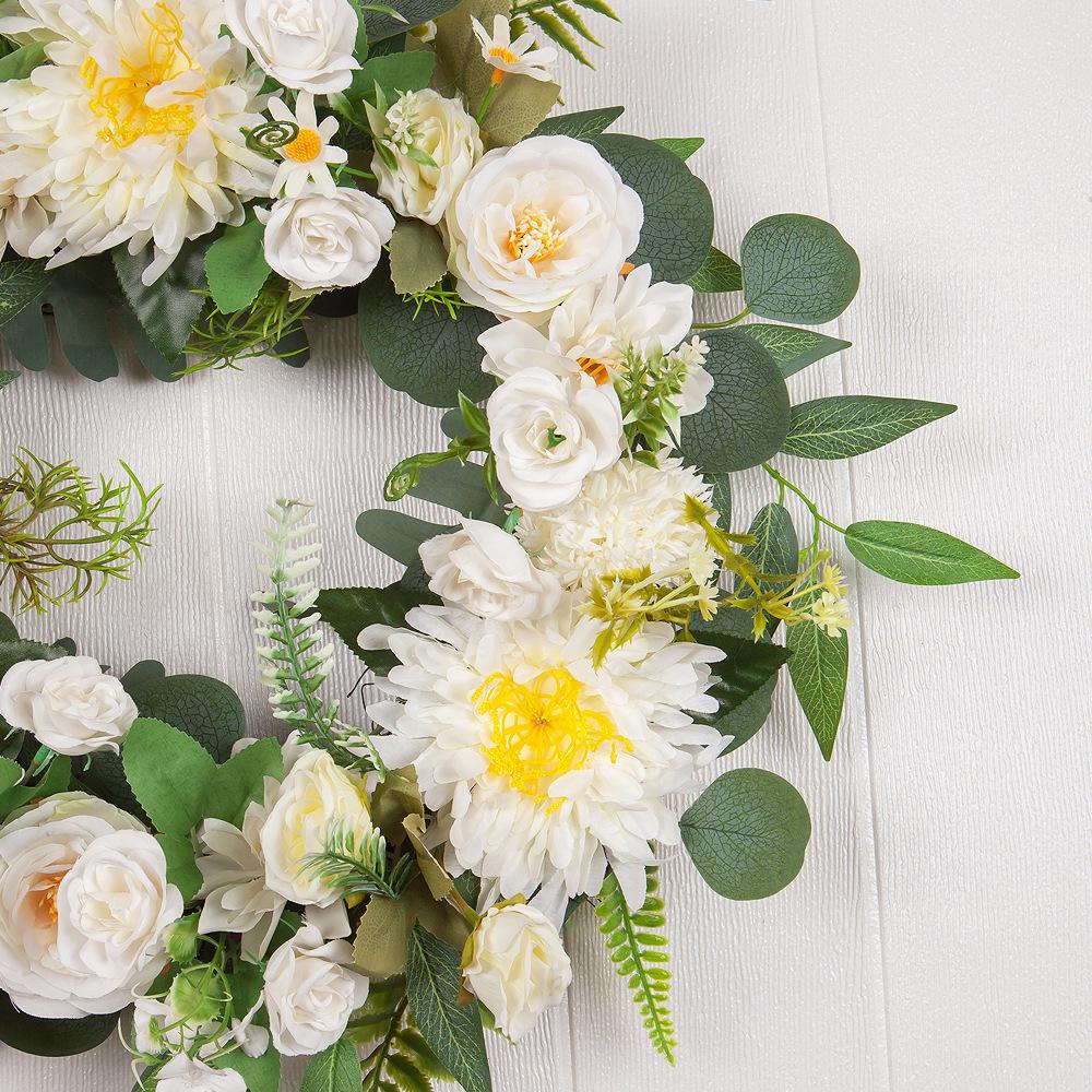 Ghirlanda di fiori di rosa per porta d'ingresso, decorazione per porta d' ingresso - bnsggl