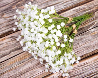 6 faisceaux de fleurs artificielles Gypsophile blanche, Babys Breath Flower pour arrangement de pièces maîtresses de mariage, décoration de