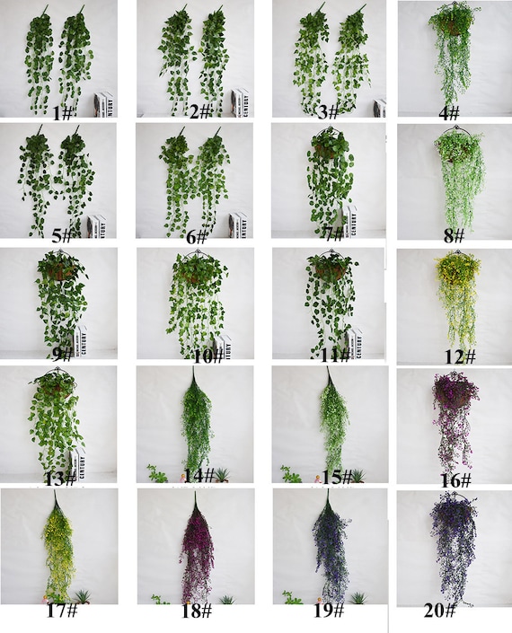 2Pcs 12 Forks Artificial Wall Hanging Plant Fake Spanish Moss