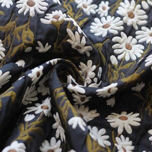 1 Yard Elegant Vintage Solid Floral Brocade Clothing Fabric High Grate Relief Romantic Flower Pattern Satin Fabric for Dress Skirt Suit Coat image 5