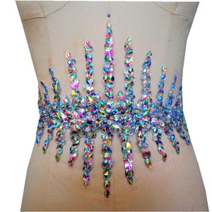 Luxueux Strass Appliqué Perlé Ceinture Applique Patch, Robe De Mariée De Mariage Brillant Diamant Applique Robe De Bal Accessoires image 2