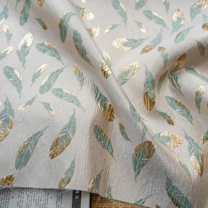 1 Yard High Quality Floral Brocade Clothes Fabric, Vintage Solid Relief Feather Fabric for Dress ,Suit, Cheongsam. Home Decoration Fabric