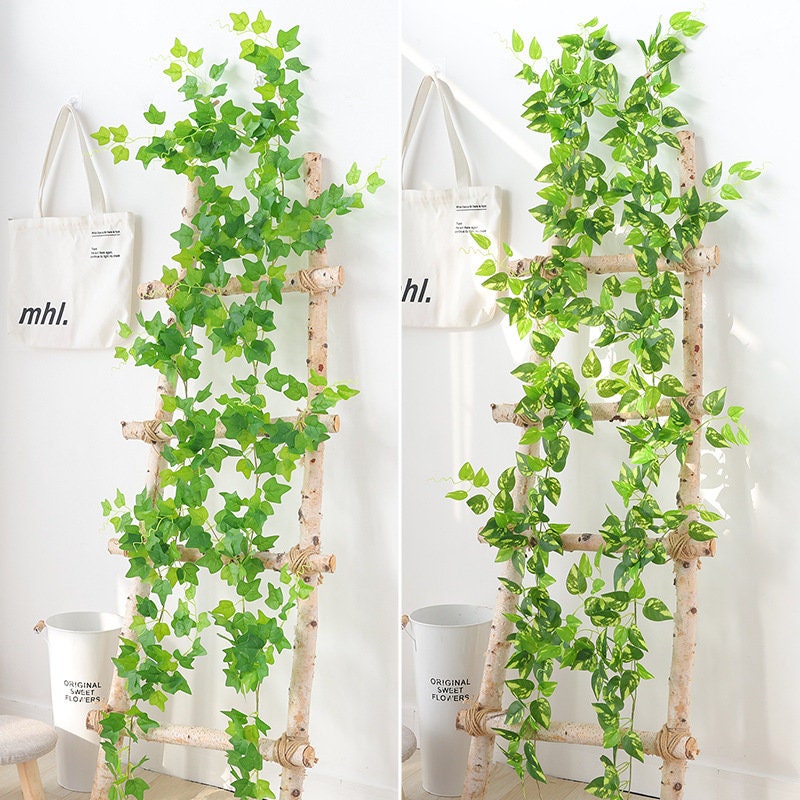 Pianta artificiale verde edera rampicante decorazione da appendere, piante rampicanti simulate in rattan verde per decorazione murale - Italia