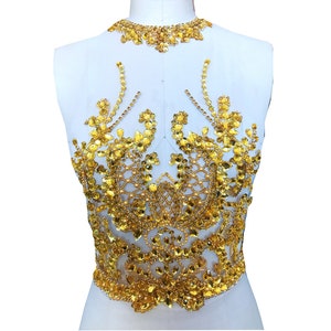 Luxuriöser Strass Appliquéd Perlen Hals Applikation Aufnäher, Hochzeit Brautkleid Bright Diamond Applikation Prom Kleid Accessoires