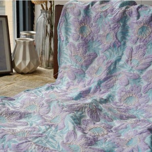 1 Yard High Quality Elegant Floral Clothes Fabric, Vintage Purple Flower Fabric for Dress ,Suit, Cheongsam. Home Decoration Fabric