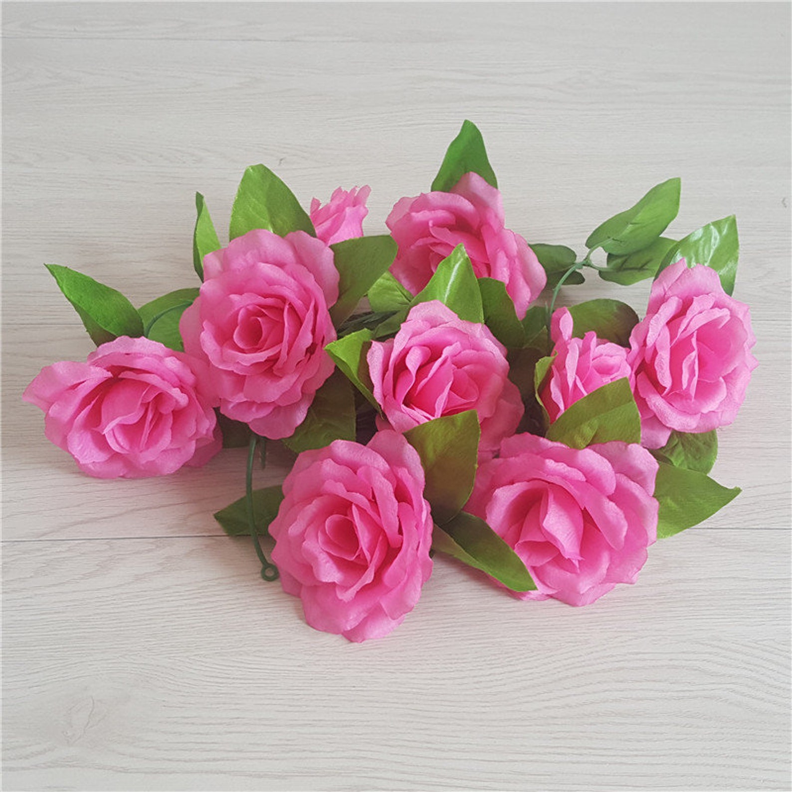 2 PCS Artificial Rose Flower Hanging Decoration for Home Wall Etsy